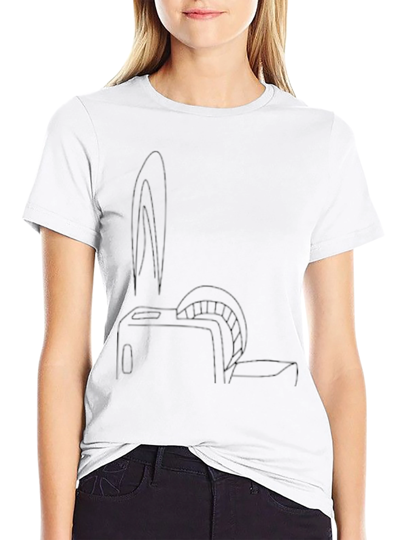 Mens Black Graphic Tee - Toaster Bunny Print