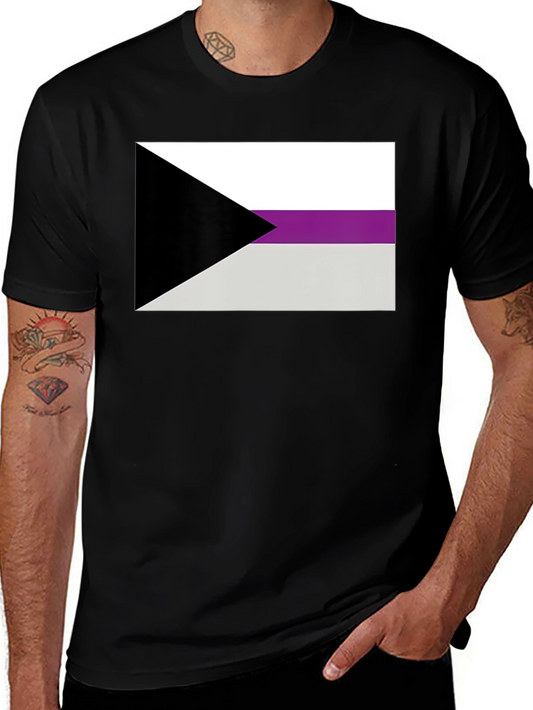 Demisexual Pride Flag Graphic T-Shirt - Black Cotton Blend Tee