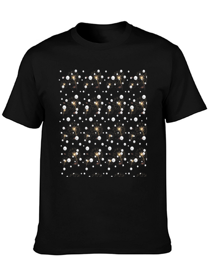 Sparkling Holiday Print Crew Neck T-Shirt