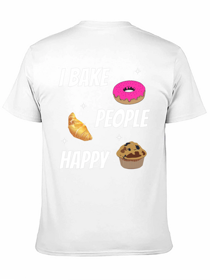 I Bake People Happy Black T-Shirt
