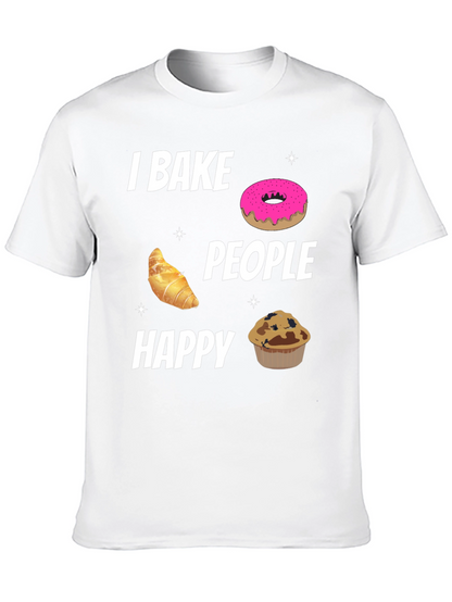 I Bake People Happy Black T-Shirt