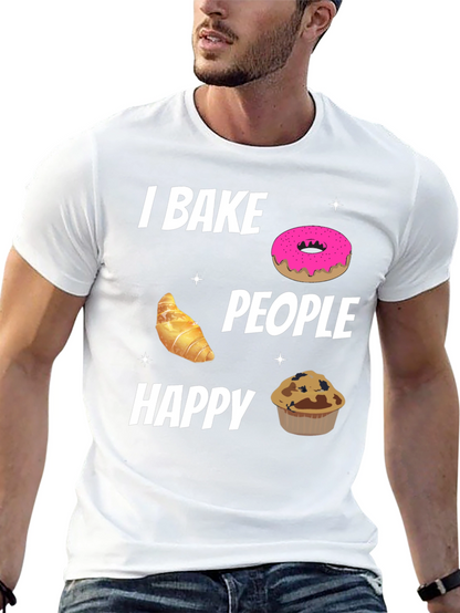 I Bake People Happy Black T-Shirt
