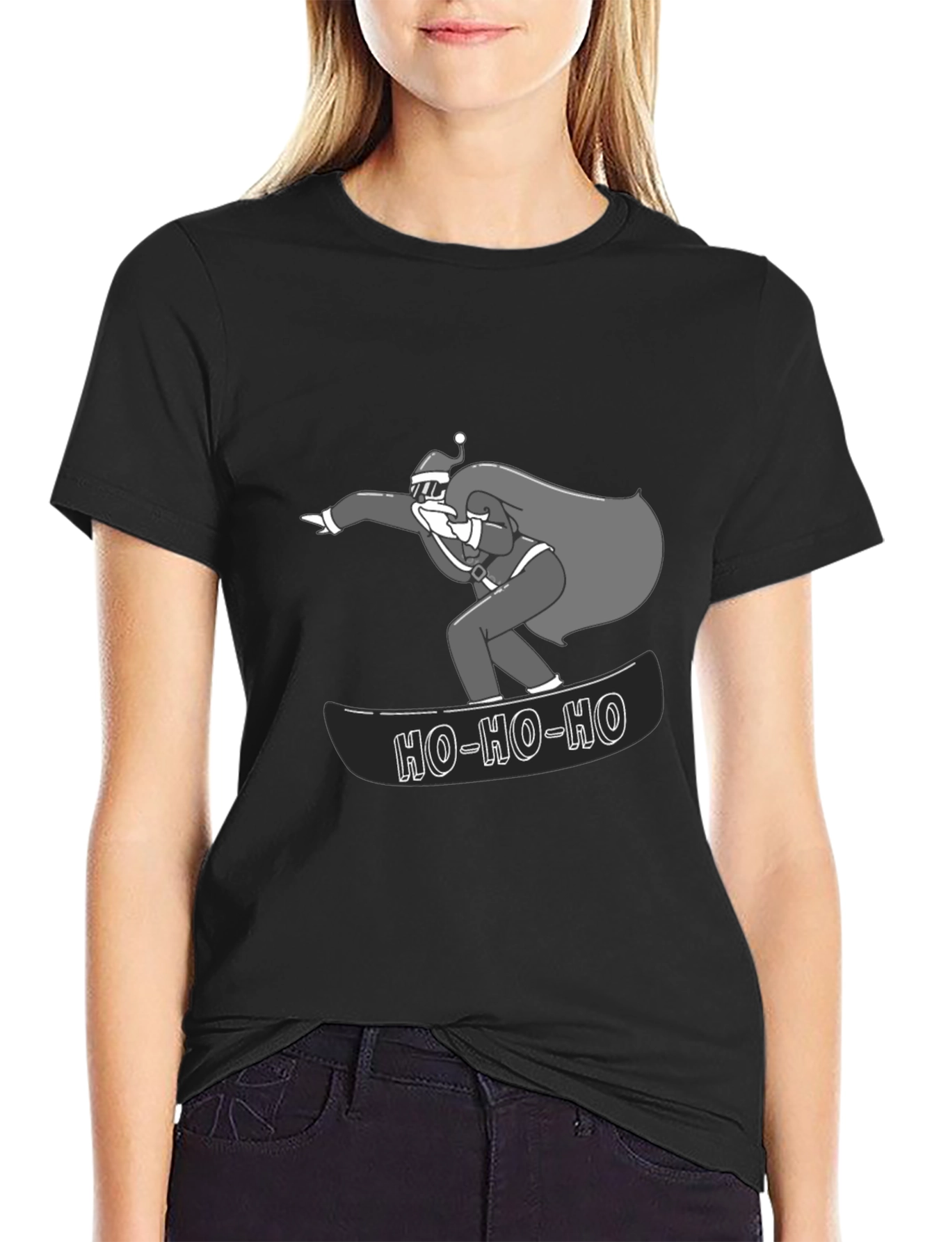 Santa Snowboarding T-Shirt