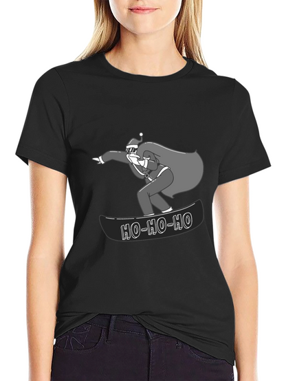 Santa Snowboarding T-Shirt