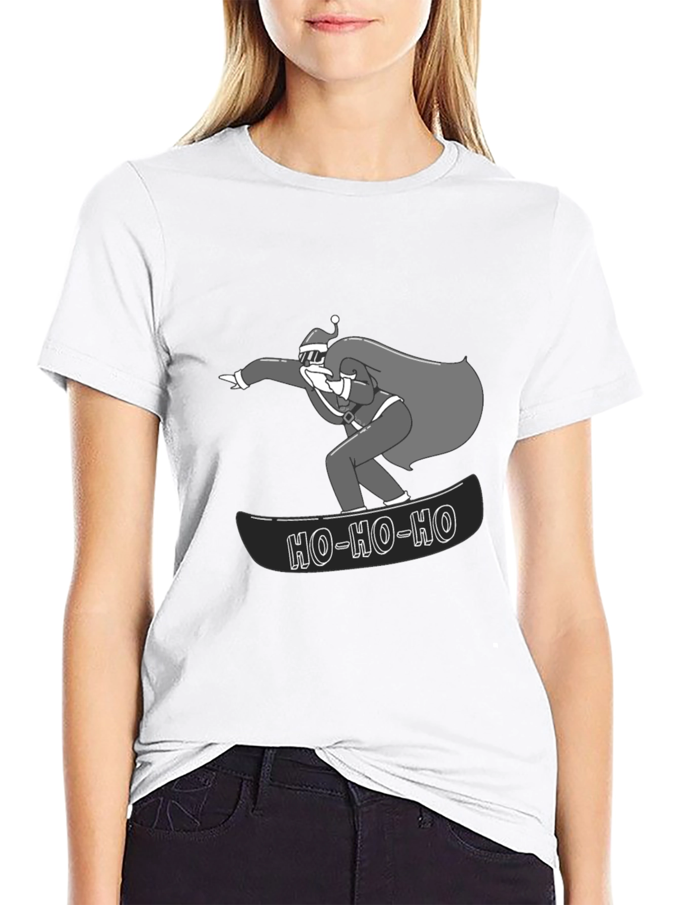 Santa Snowboarding T-Shirt