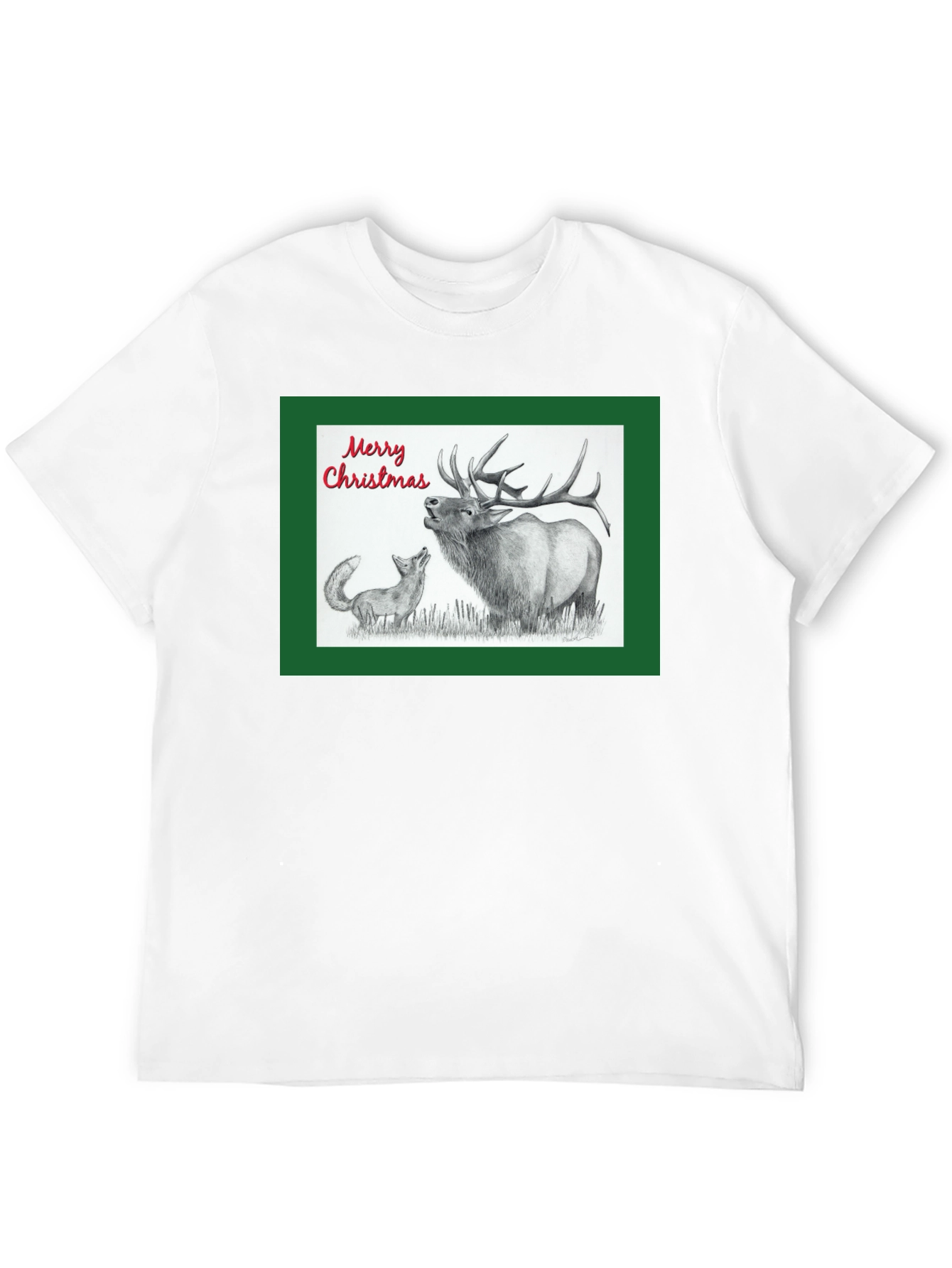 Christmas Elk & Fox Graphic Tee
