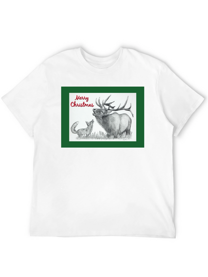 Christmas Elk & Fox Graphic Tee