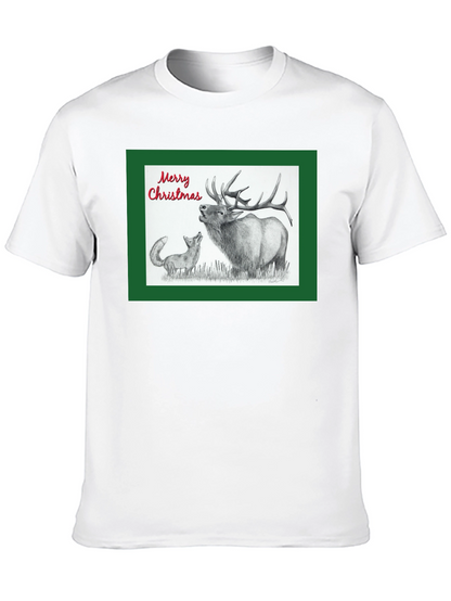 Christmas Elk & Fox Graphic Tee