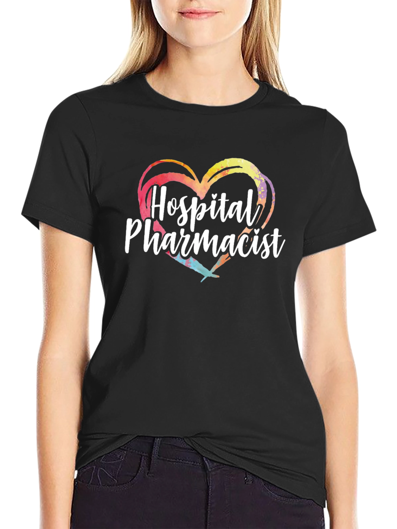 Hospital Pharmacist Heart Graphic T-Shirt
