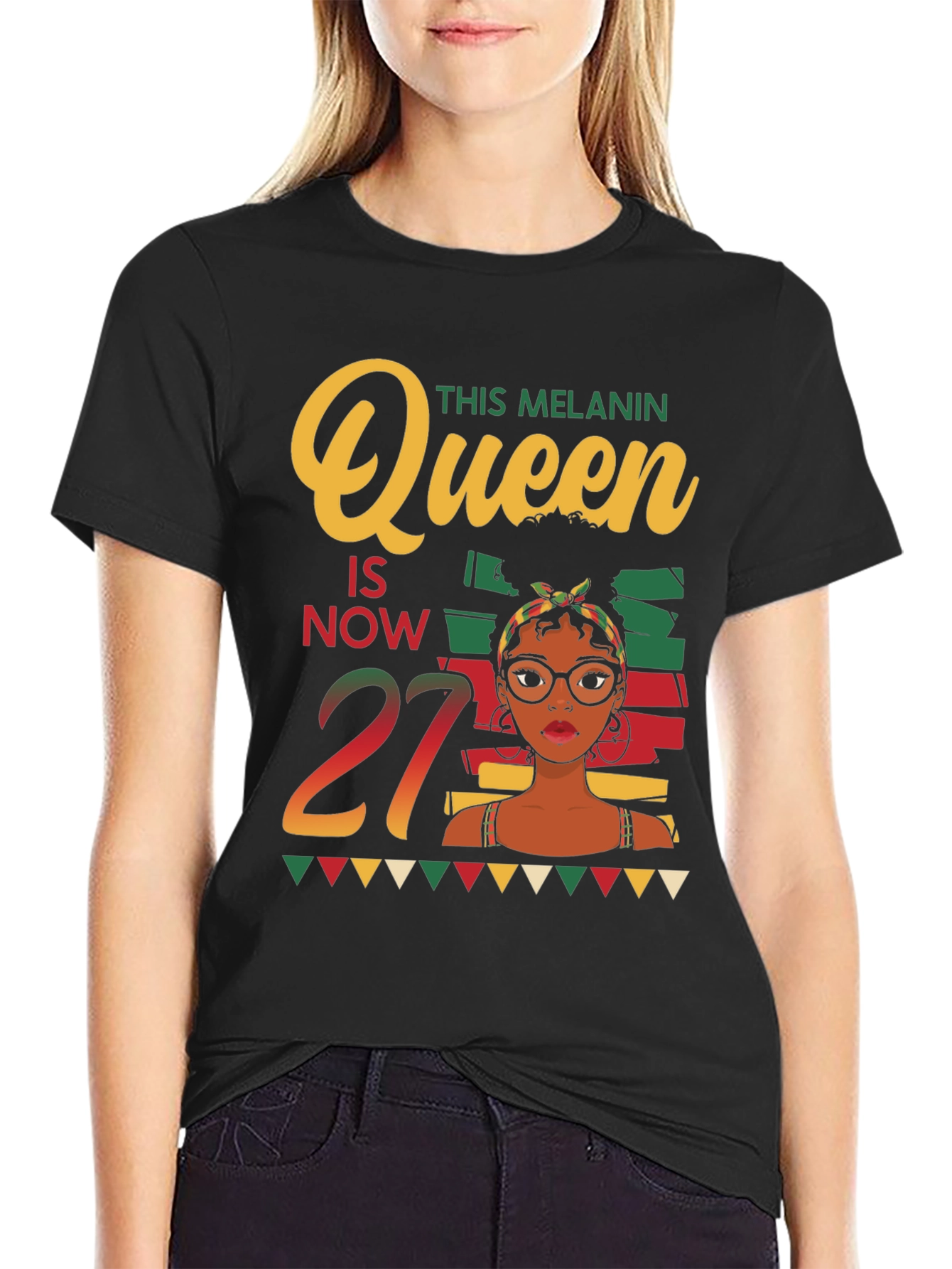 Melanin Queen 27th Birthday T-Shirt