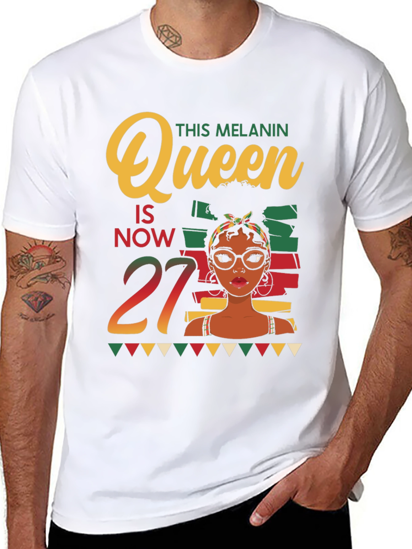 Melanin Queen 27th Birthday T-Shirt