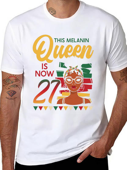 Melanin Queen 27th Birthday T-Shirt