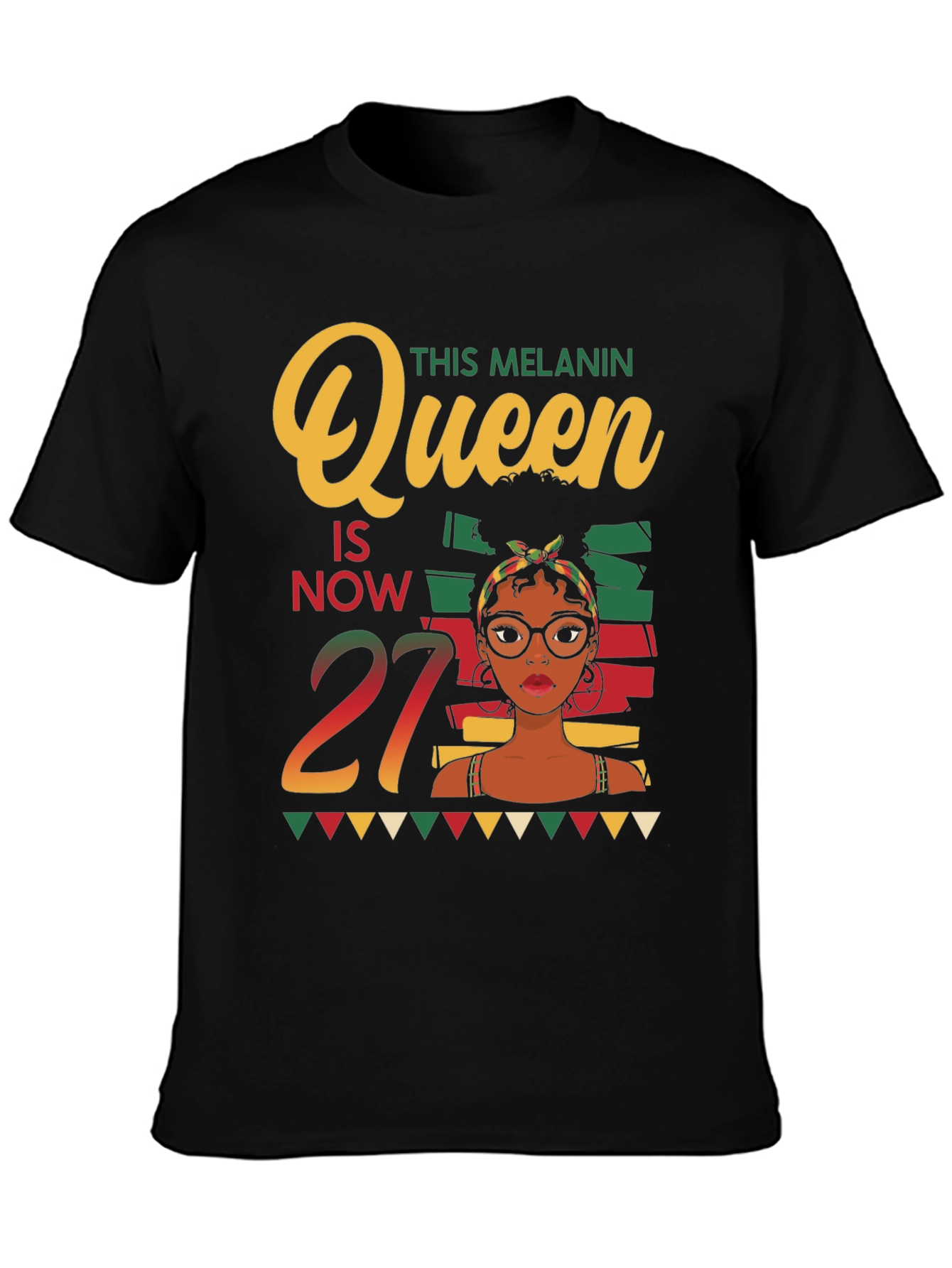 Melanin Queen 27th Birthday T-Shirt