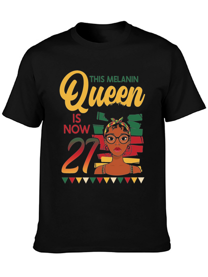 Melanin Queen 27th Birthday T-Shirt
