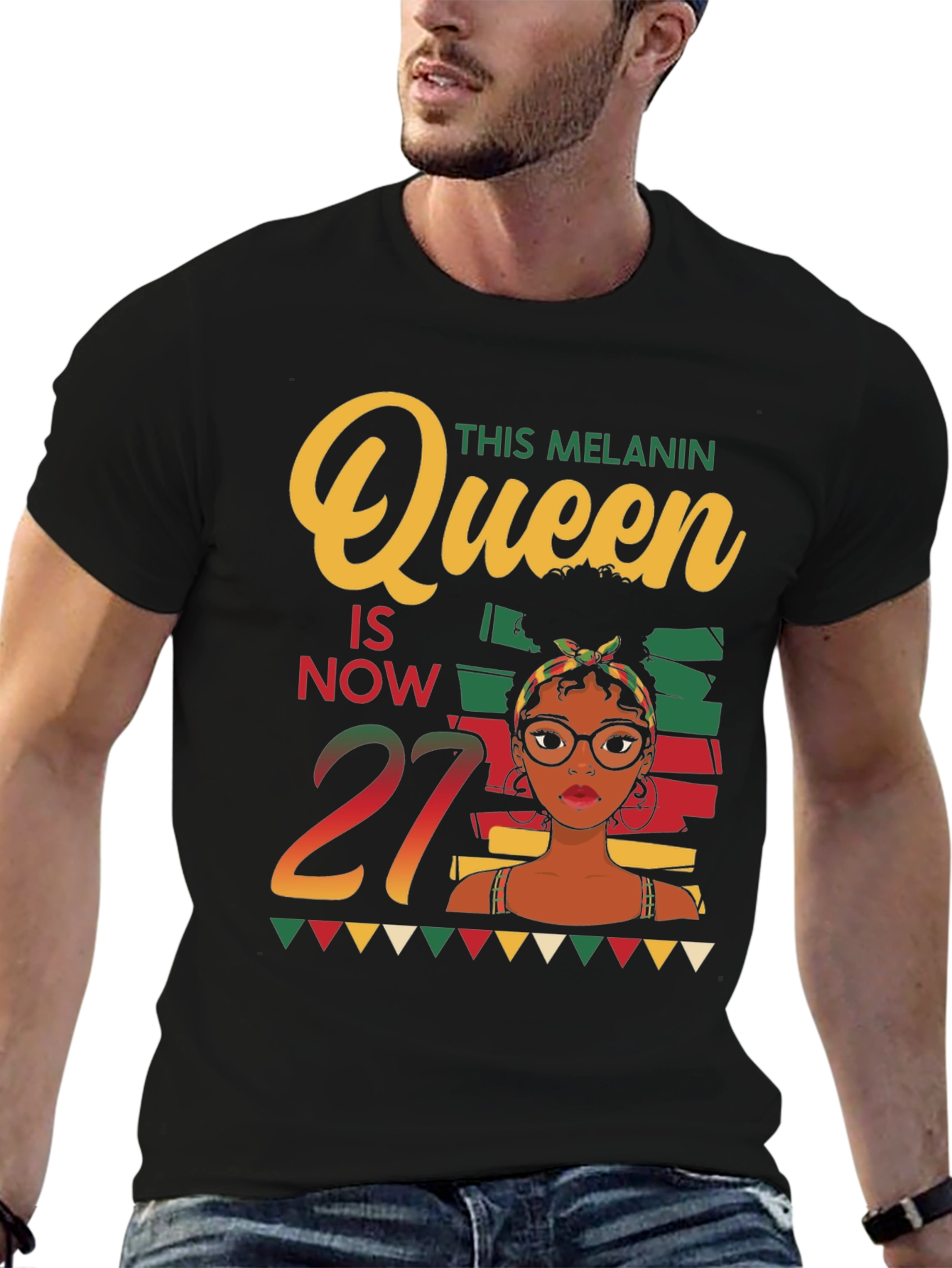 Melanin Queen 27th Birthday T-Shirt