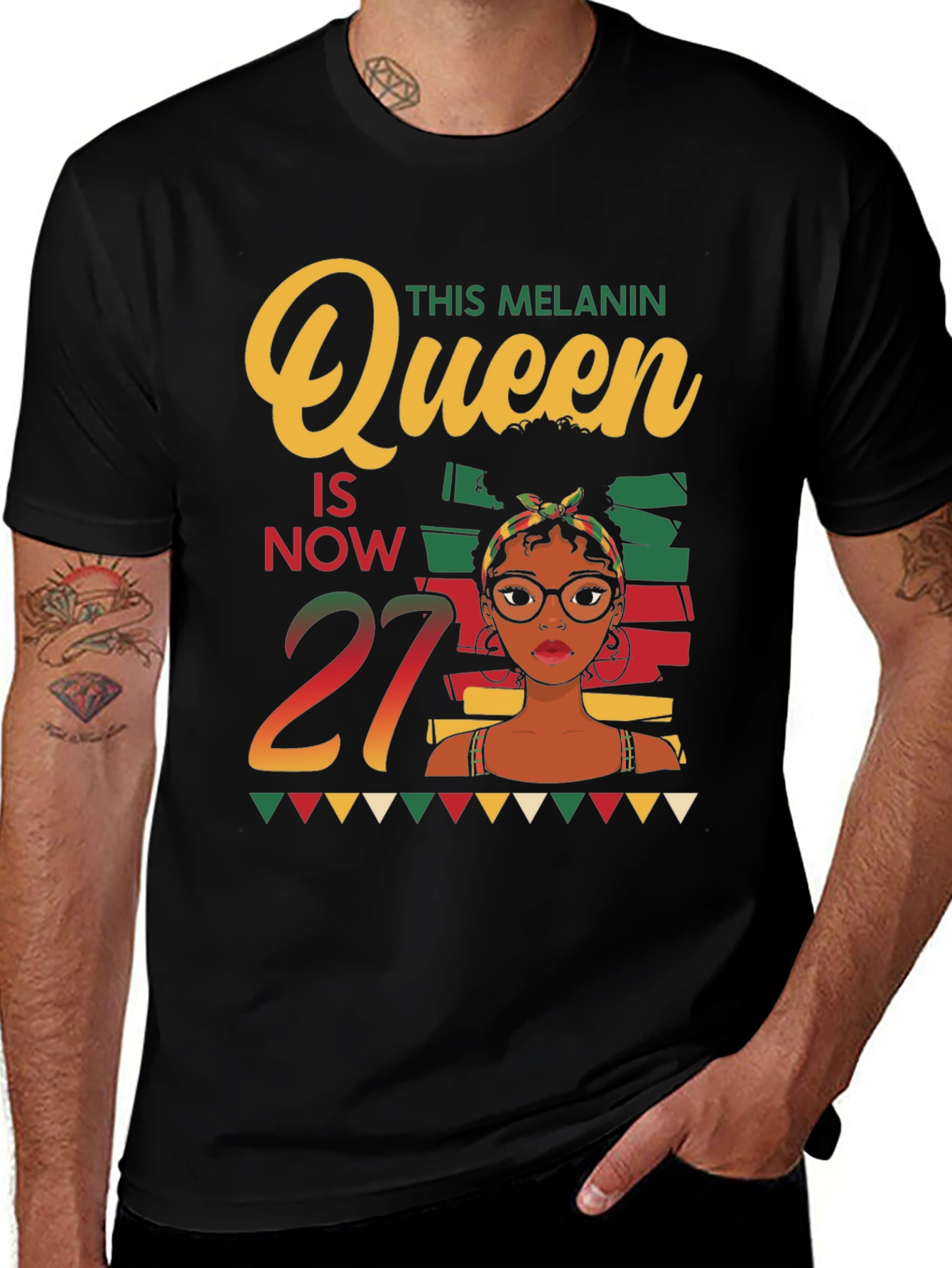 Melanin Queen 27th Birthday T-Shirt