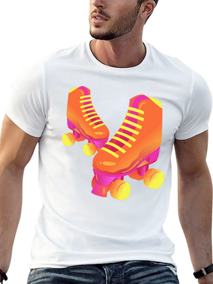 Retro Roller Skate Graphic Tee - Black