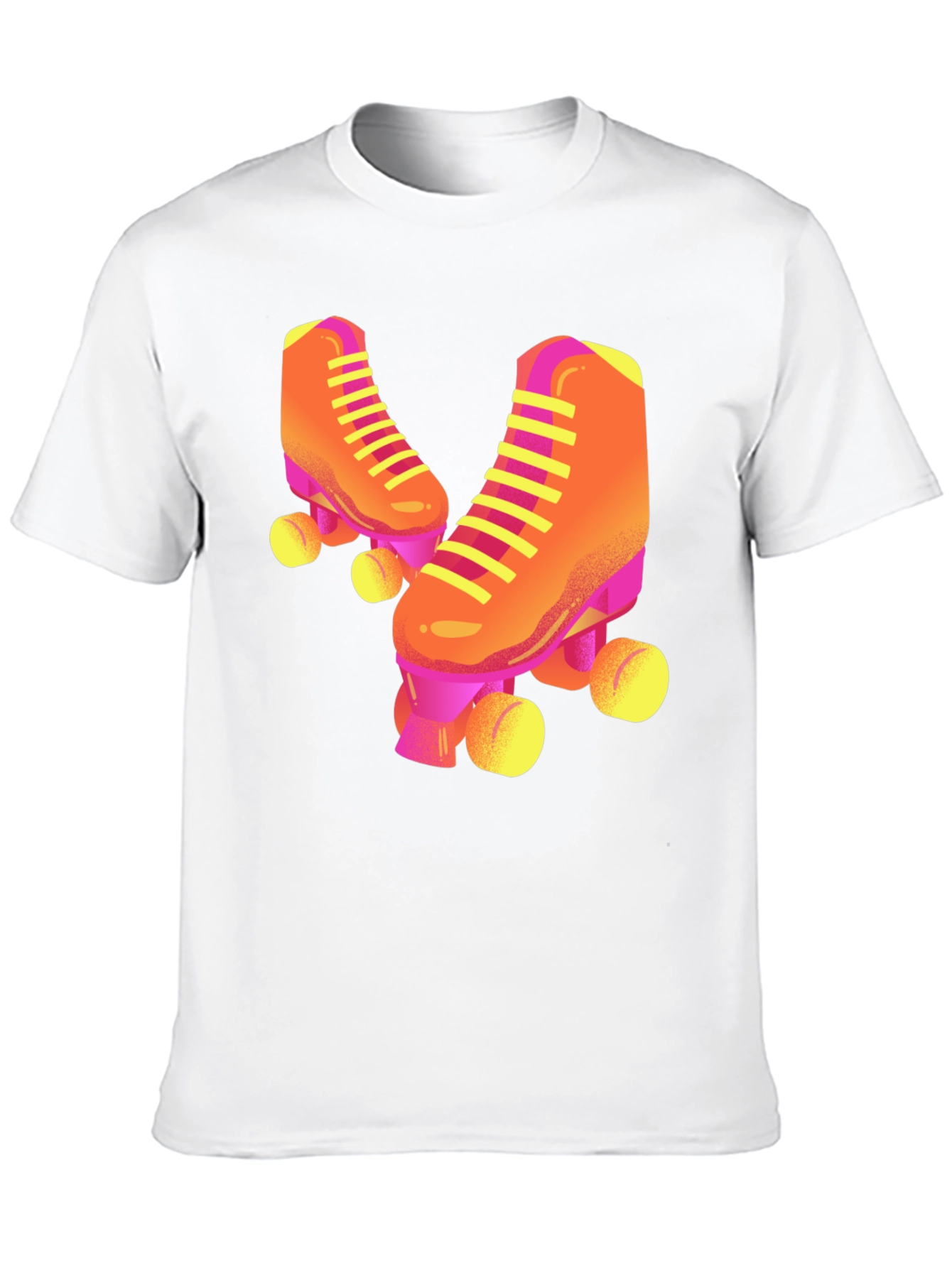 Retro Roller Skate Graphic Tee - Black