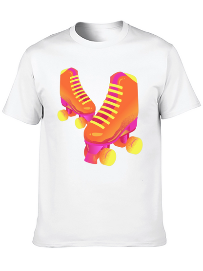 Retro Roller Skate Graphic Tee - Black
