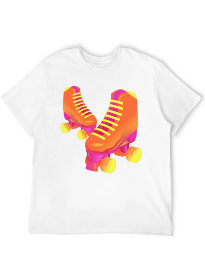 Retro Roller Skate Graphic Tee - Black