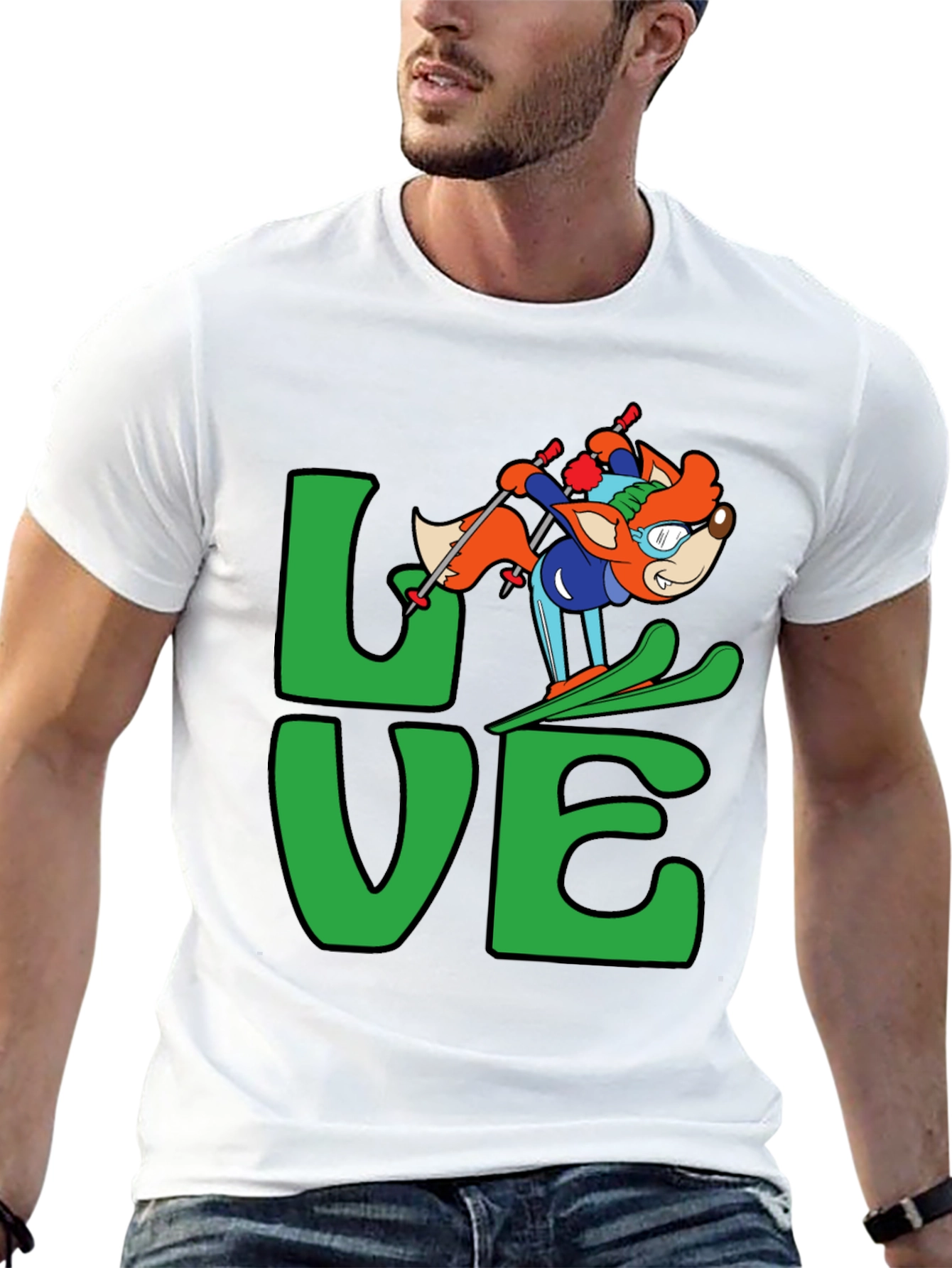 Ski Fox Love Graphic T-Shirt