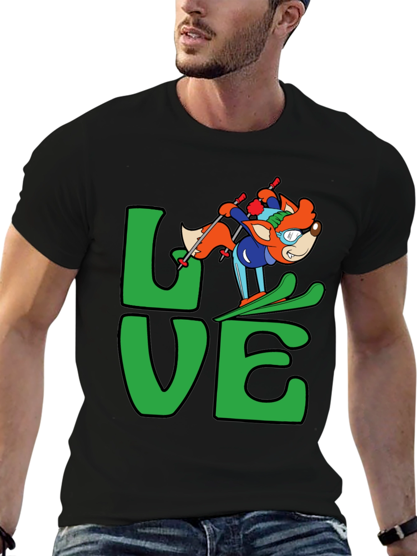 Ski Fox Love Graphic T-Shirt
