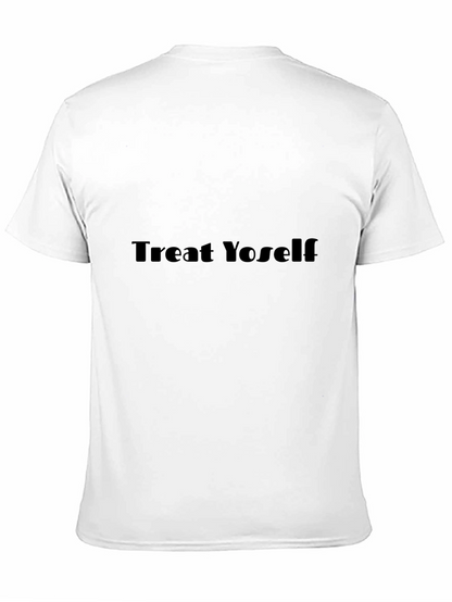 Treat Yoself! Black Short Sleeve T-Shirt