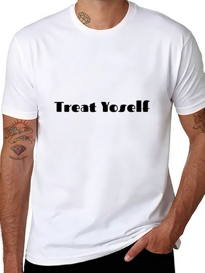 Treat Yoself! Black Short Sleeve T-Shirt