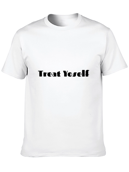 Treat Yoself! Black Short Sleeve T-Shirt