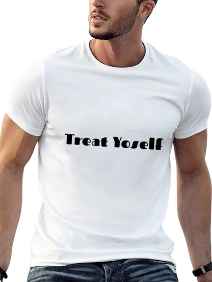 Treat Yoself! Black Short Sleeve T-Shirt