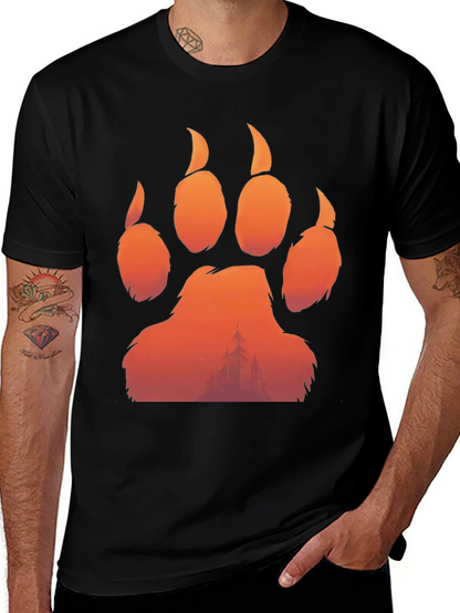 Bear Paw Print Graphic Tee - Nature Inspired Design