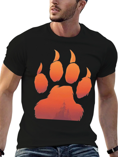 Bear Paw Print Graphic Tee - Nature Inspired Design