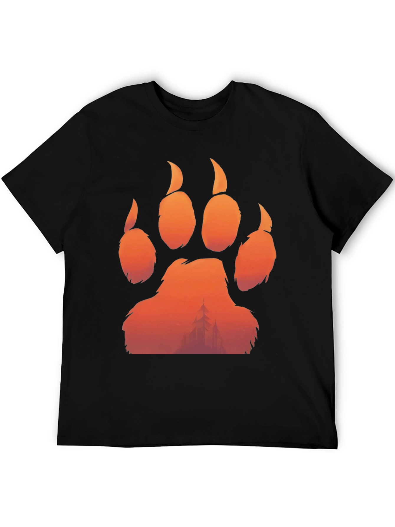 Bear Paw Print Graphic Tee - Nature Inspired Design