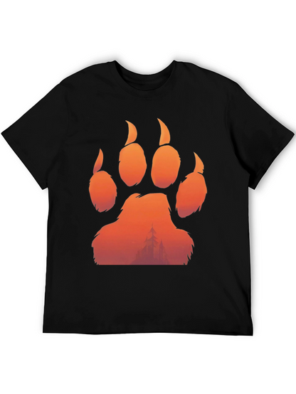 Bear Paw Print Graphic Tee - Nature Inspired Design