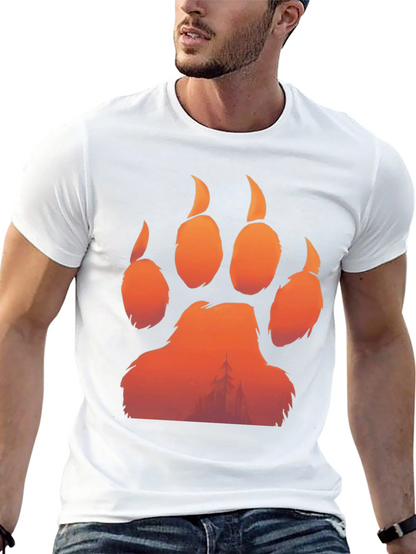 Bear Paw Print Graphic Tee - Nature Inspired Design