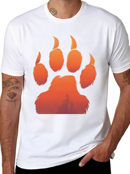 Bear Paw Print Graphic Tee - Nature Inspired Design