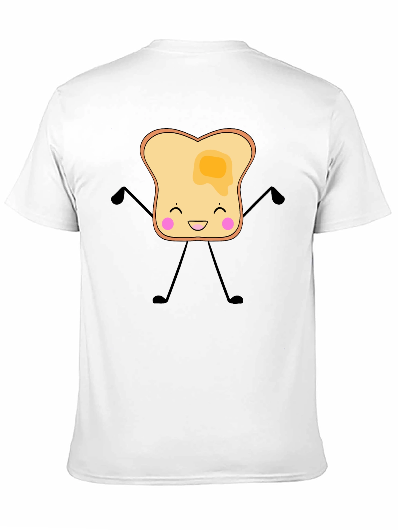 Funny Toast with Butter Graphic Black T-Shirt