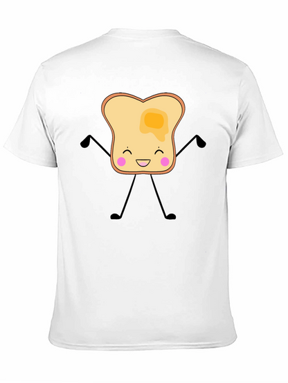 Funny Toast with Butter Graphic Black T-Shirt