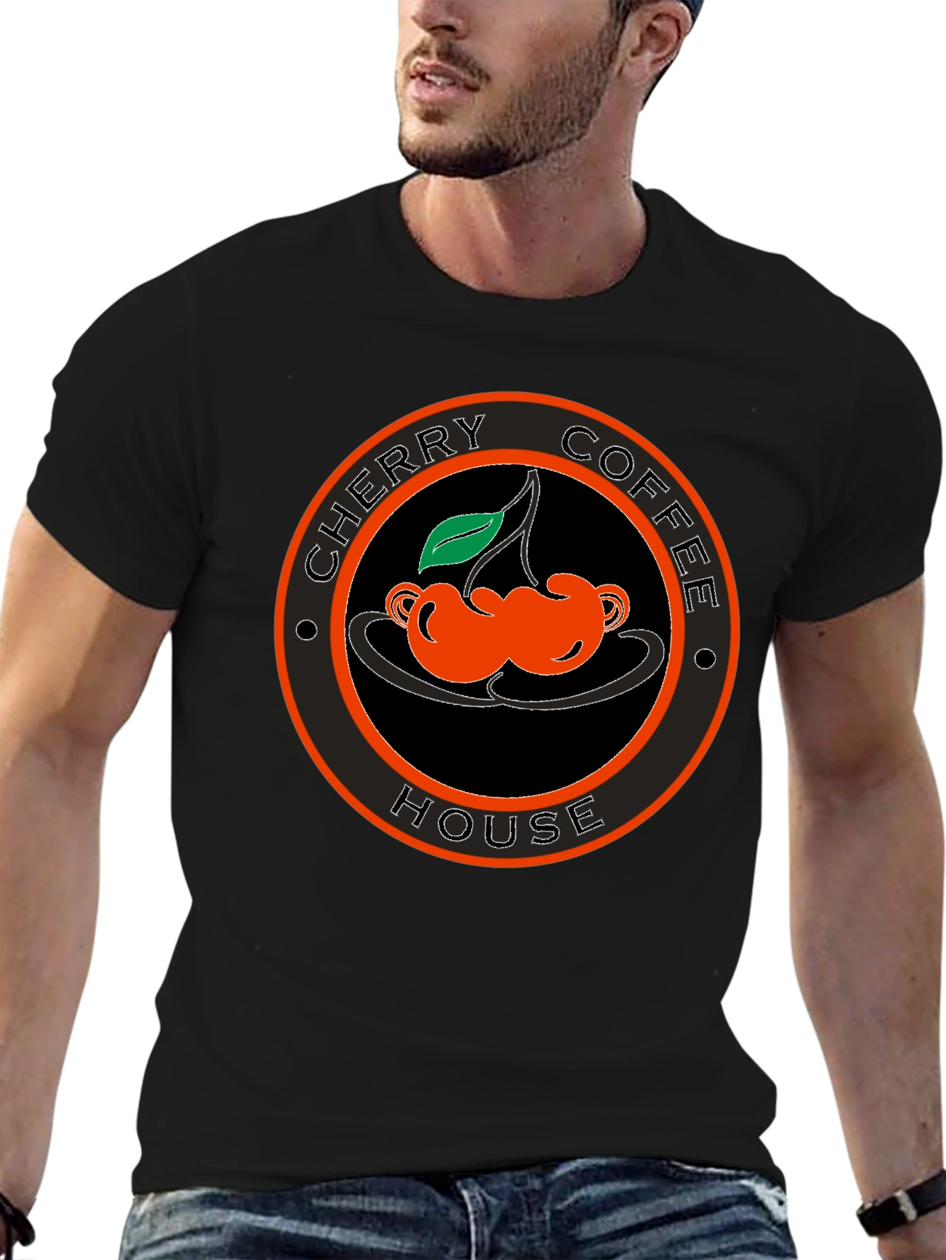 Cherry Coffee House Black T-Shirt