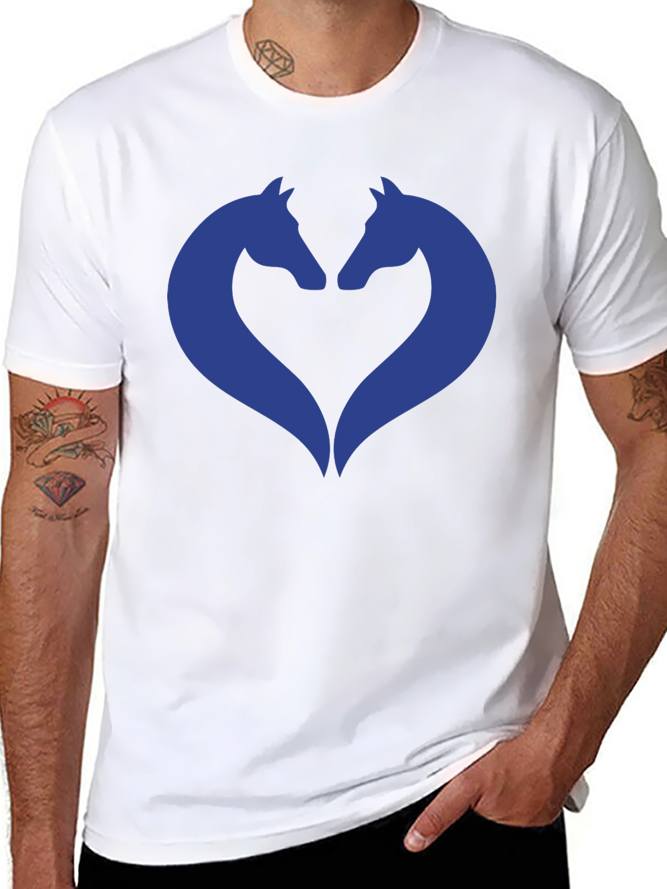 Heart Horse Graphic Tee - Black