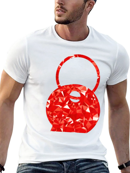 Red Kettlebell Graphic Tee - Black Cotton Blend