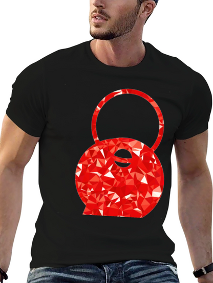Red Kettlebell Graphic Tee - Black Cotton Blend