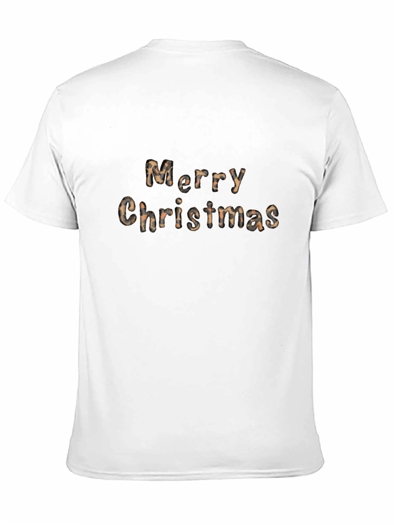 Merry Christmas Leopard Print Crewneck T-Shirt