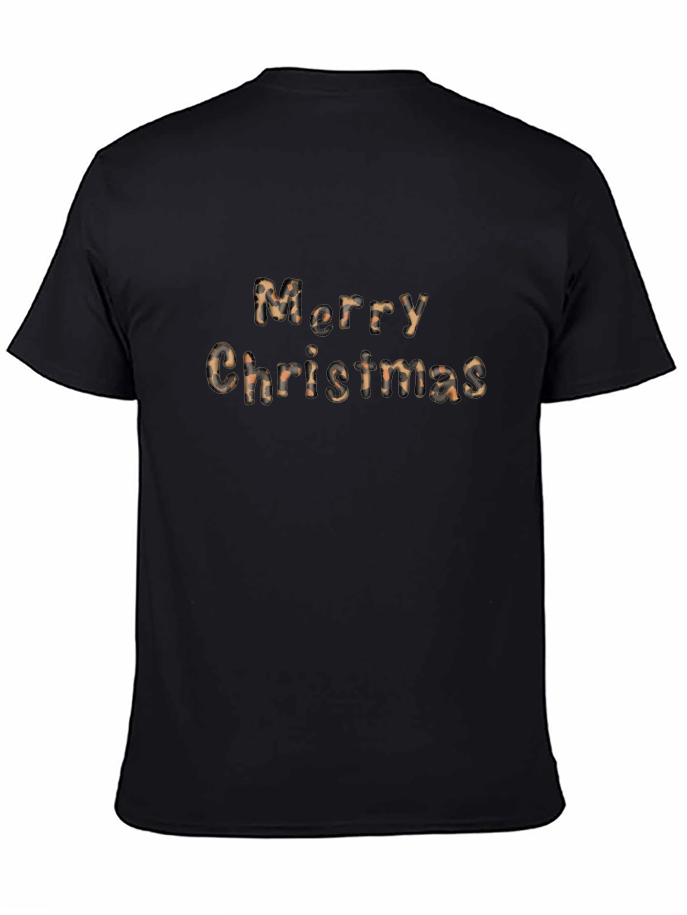 Merry Christmas Leopard Print Crewneck T-Shirt