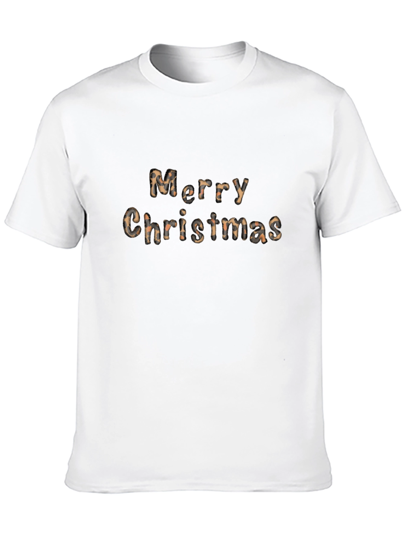 Merry Christmas Leopard Print Crewneck T-Shirt