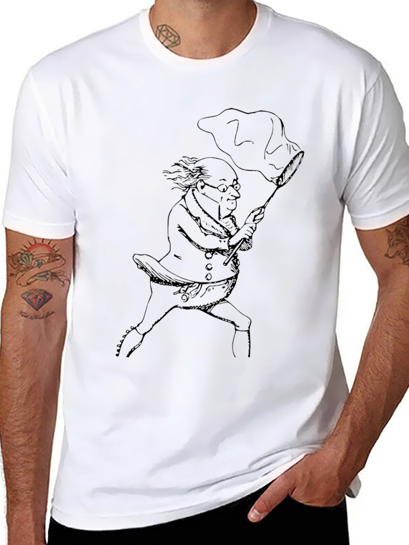 Professor-Themed Graphic Tee - Black