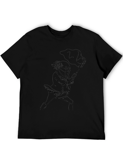Professor-Themed Graphic Tee - Black