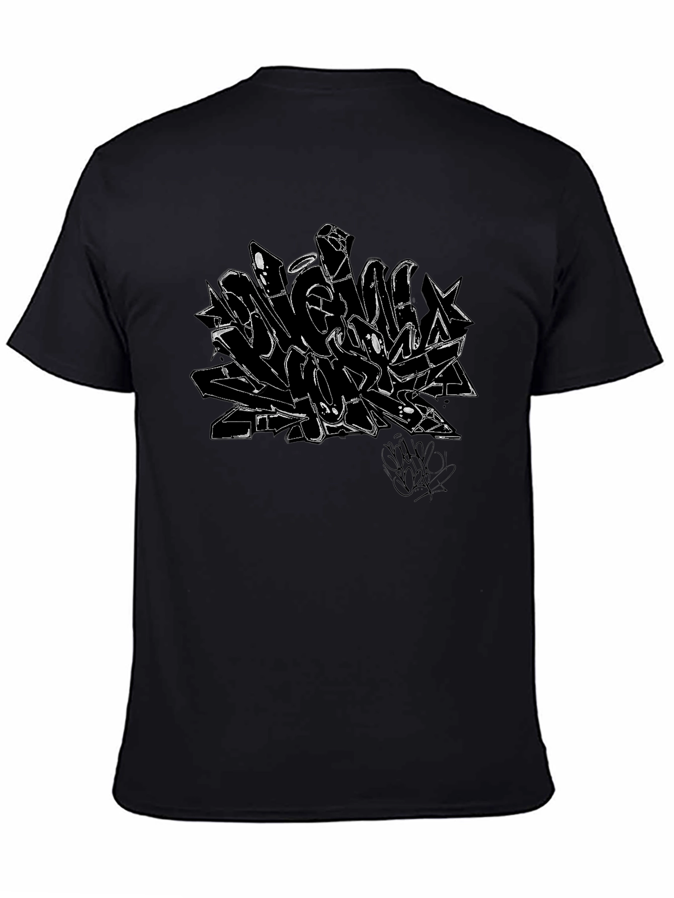 Abstract Graffiti Graphic Black T-Shirt