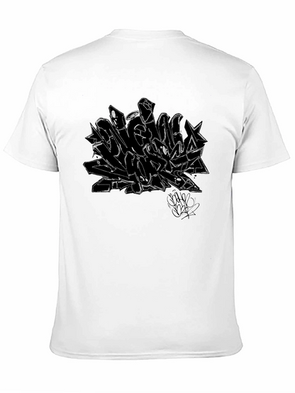 Abstract Graffiti Graphic Black T-Shirt
