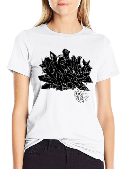 Abstract Graffiti Graphic Black T-Shirt